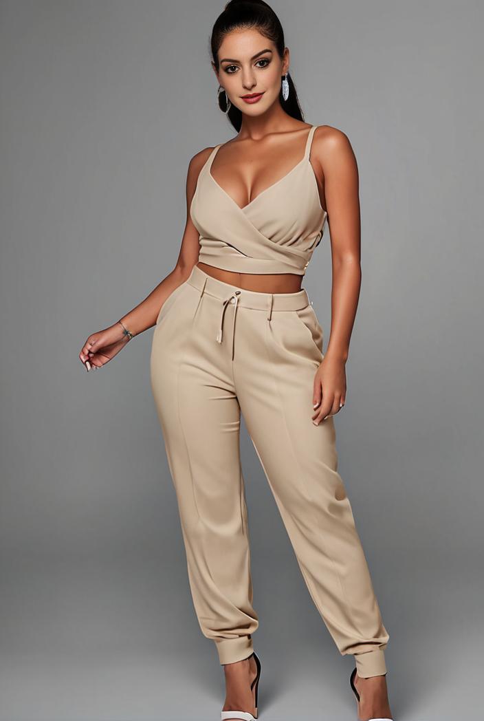 stylish sleeveless jumpsuit with tie waist and flap pockets for women 103074