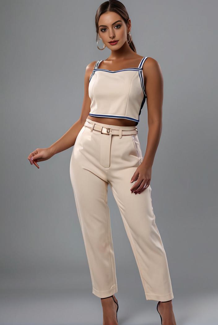 stylish sleeveless jumpsuit with tie waist and flap pockets for women 103079
