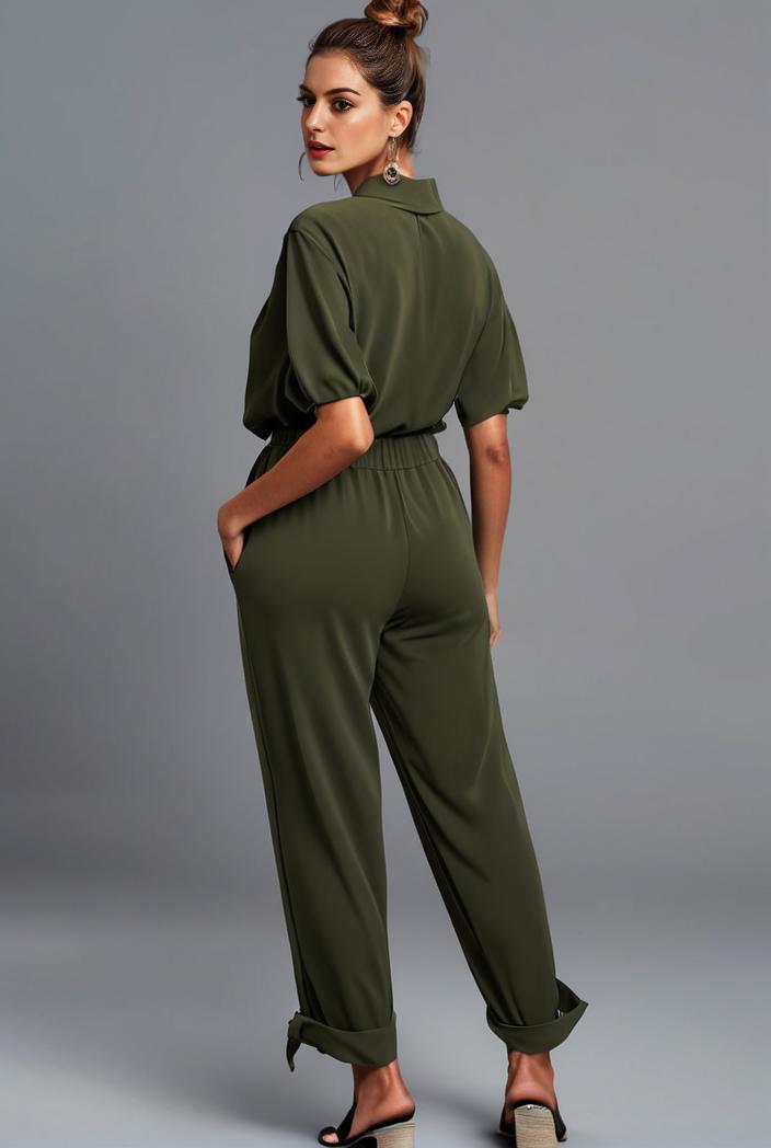 stylish sleeveless jumpsuit with tie waist and flap pockets for women 103092