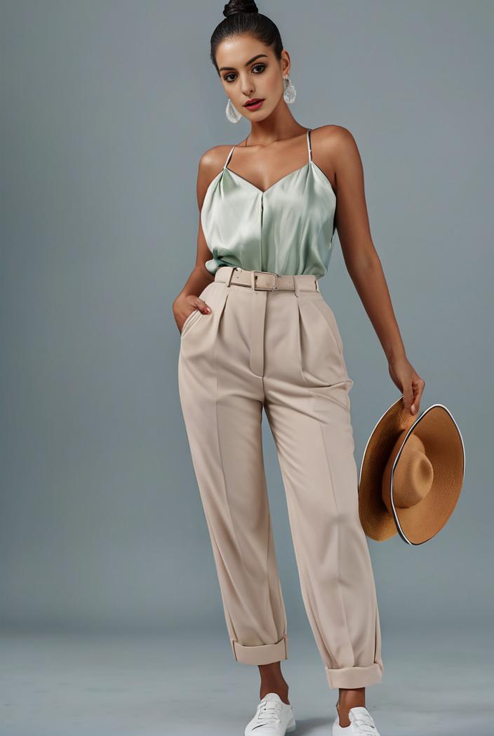 stylish sleeveless jumpsuit with tie waist and flap pockets for women 103110