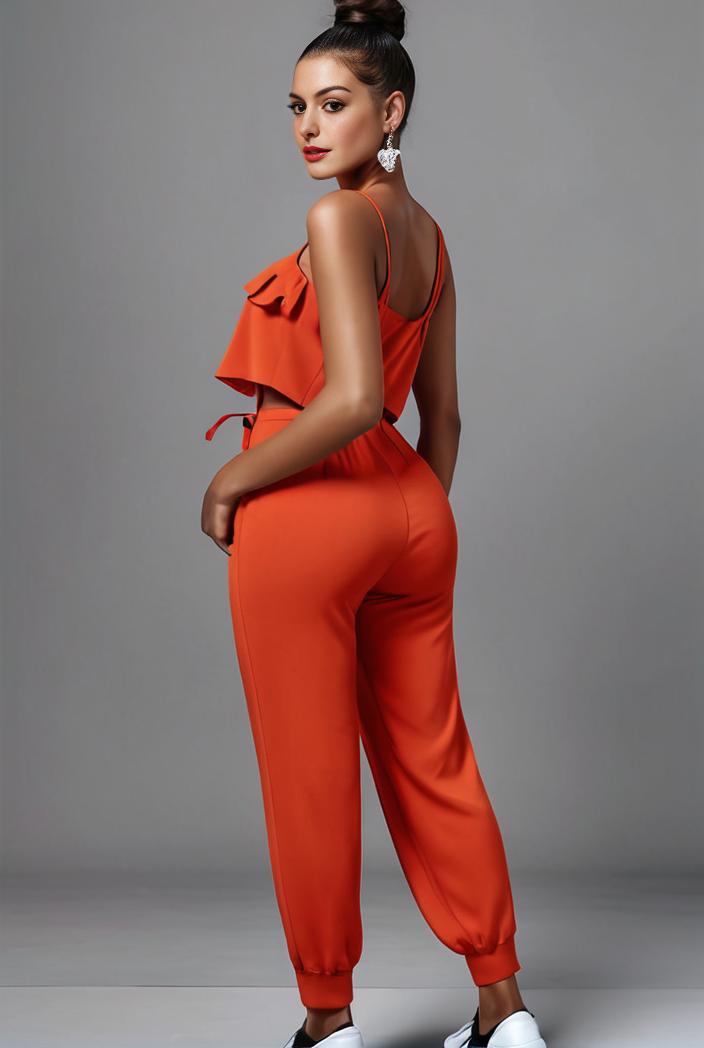 stylish sleeveless jumpsuit with tie waist and flap pockets for women 103113