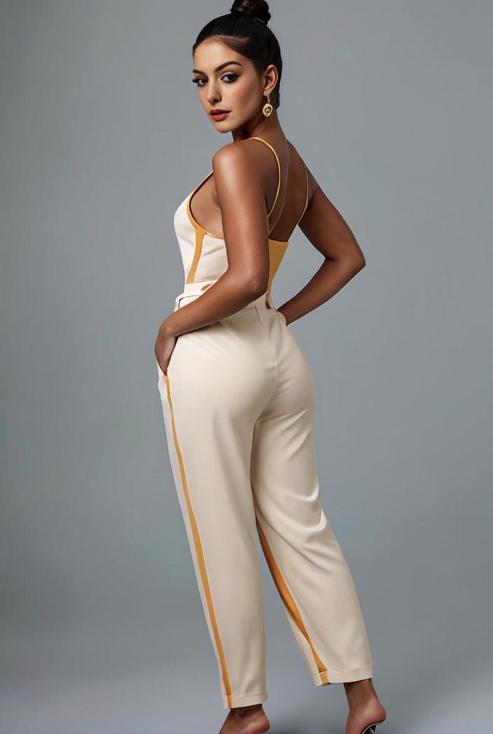 stylish sleeveless jumpsuit with tie waist and flap pockets for women 103133