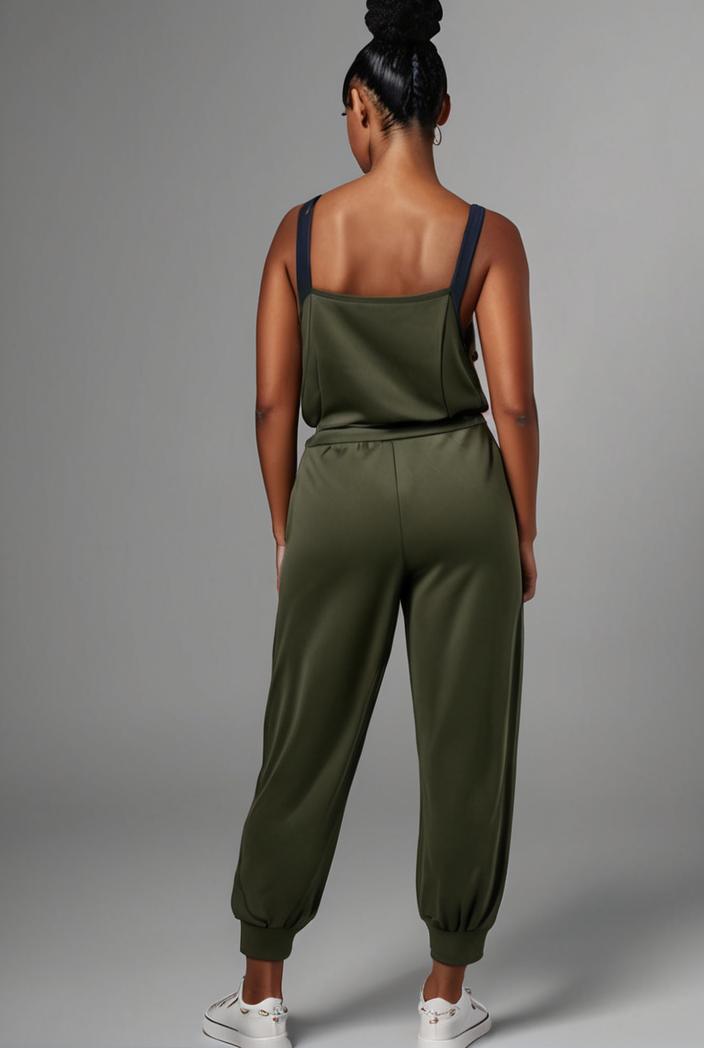stylish sleeveless jumpsuit with tie waist and flap pockets for women 103139