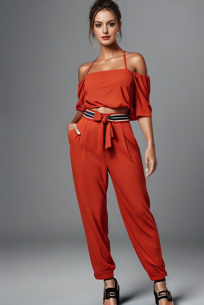 stylish sleeveless jumpsuit with tie waist and flap pockets for women 103152