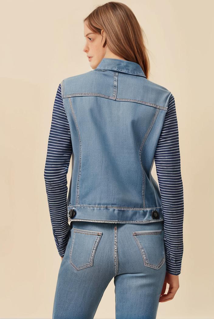 washed denim sleeveless vest with distressed ripped lapel women s denim jacket collection 107003