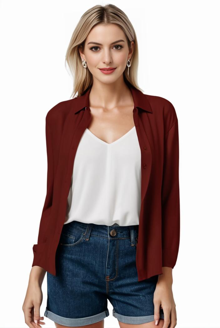 women s solid open front blazer with long sleeves for office wear 108278