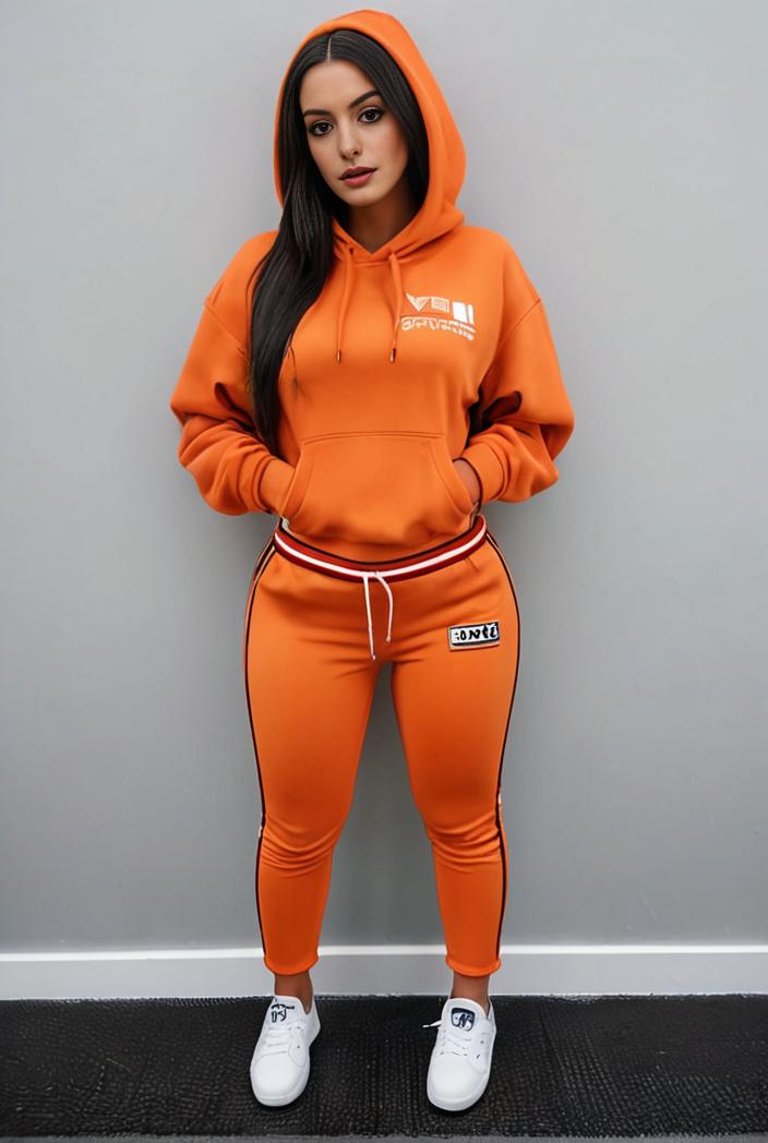 casual drawstring pants and hoodie combo set for women 112639