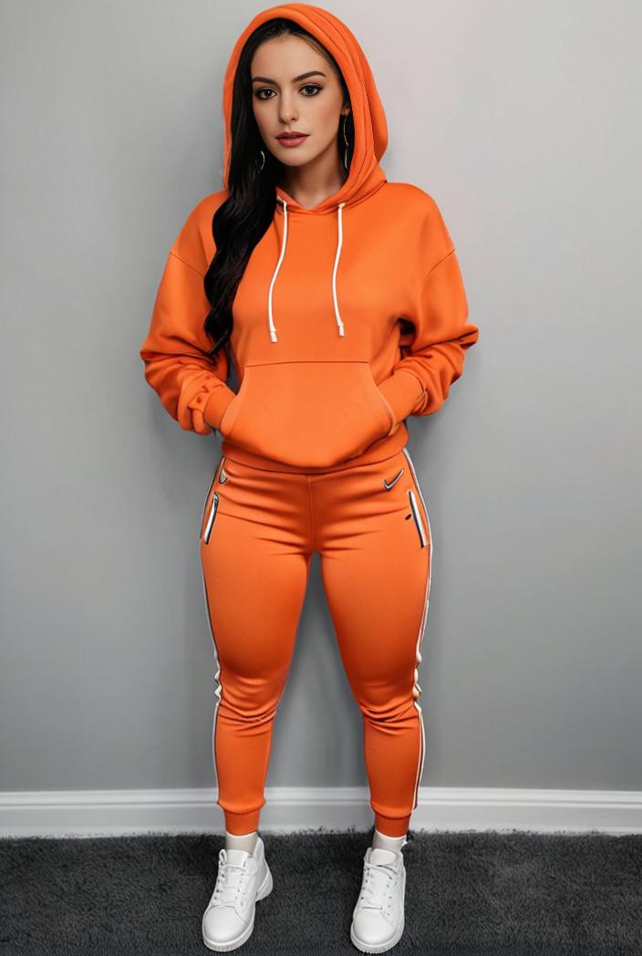 casual drawstring pants and hoodie combo set for women 112643