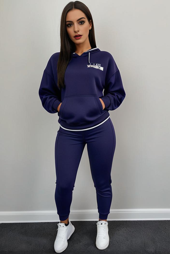 casual drawstring pants and hoodie combo set for women 112644