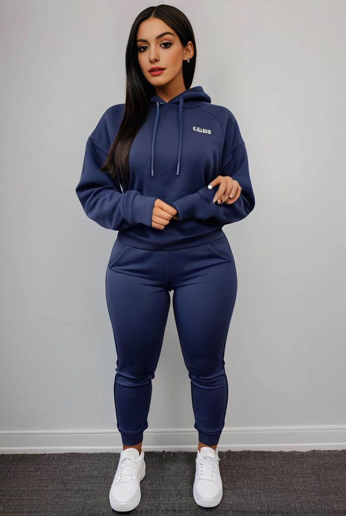 casual drawstring pants and hoodie combo set for women 112648
