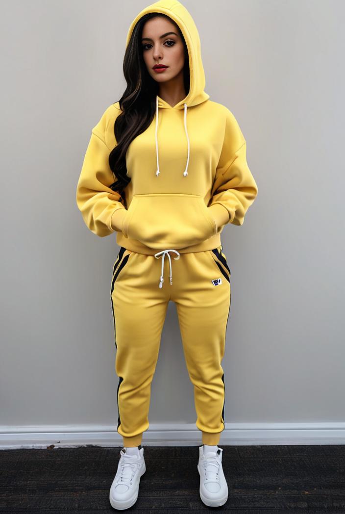 casual drawstring pants and hoodie combo set for women 112651