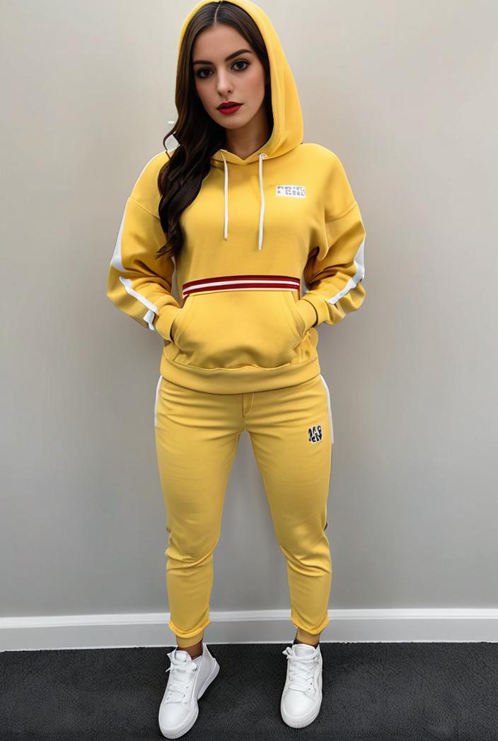 casual drawstring pants and hoodie combo set for women 112652
