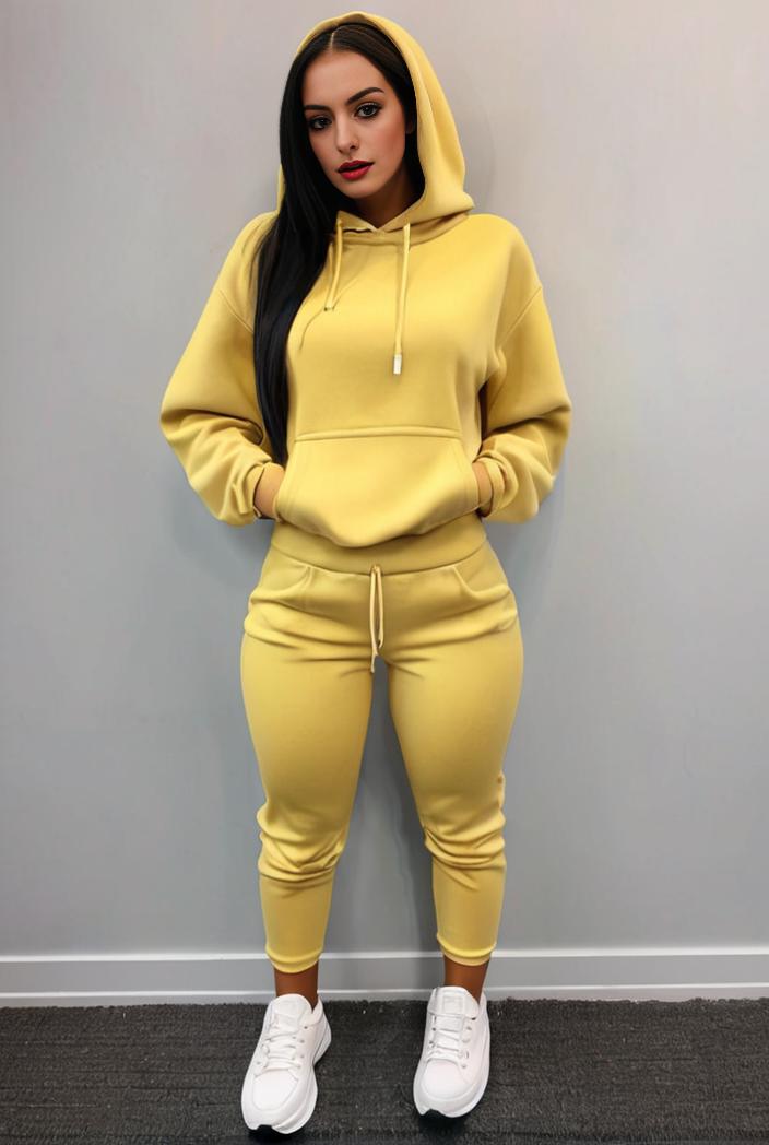 casual drawstring pants and hoodie combo set for women 112653