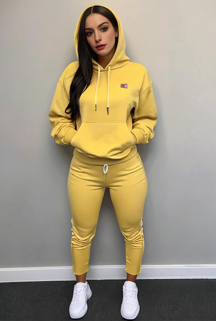 casual drawstring pants and hoodie combo set for women 112654
