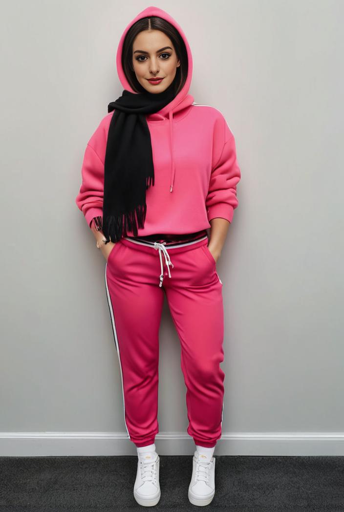 casual drawstring pants and hoodie combo set for women 112658