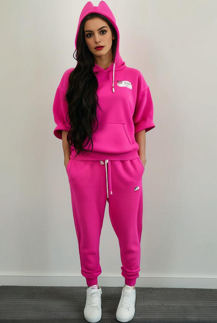 casual drawstring pants and hoodie combo set for women 112659