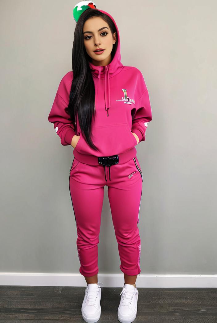 casual drawstring pants and hoodie combo set for women 112662