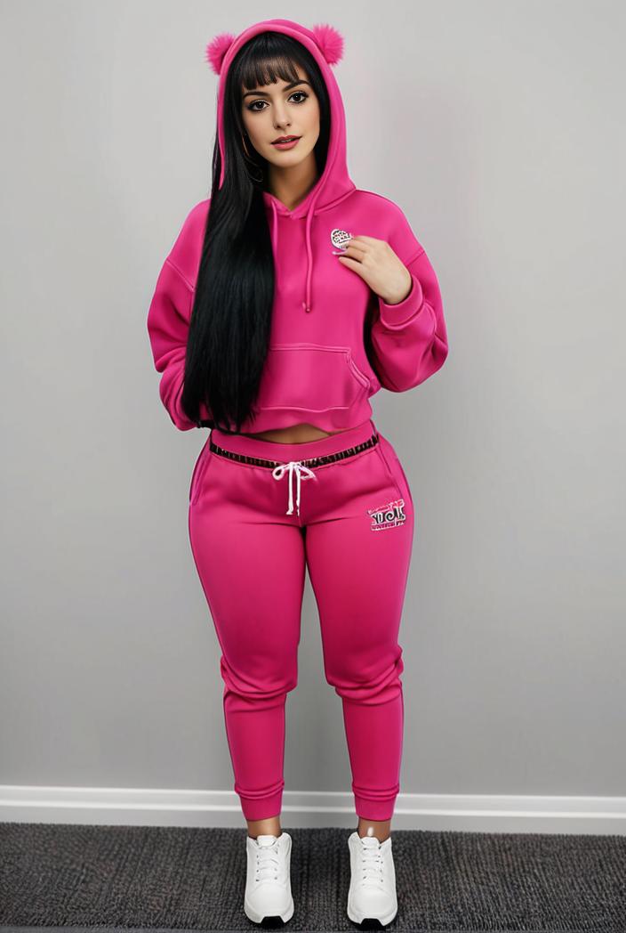 casual drawstring pants and hoodie combo set for women 112663