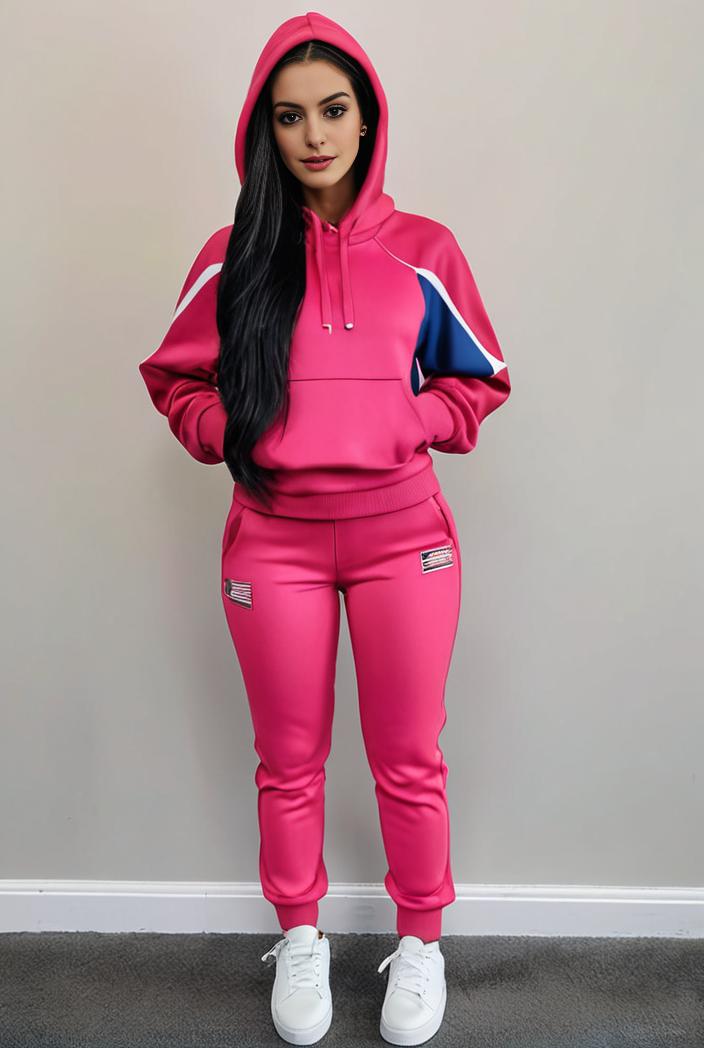 casual drawstring pants and hoodie combo set for women 112665