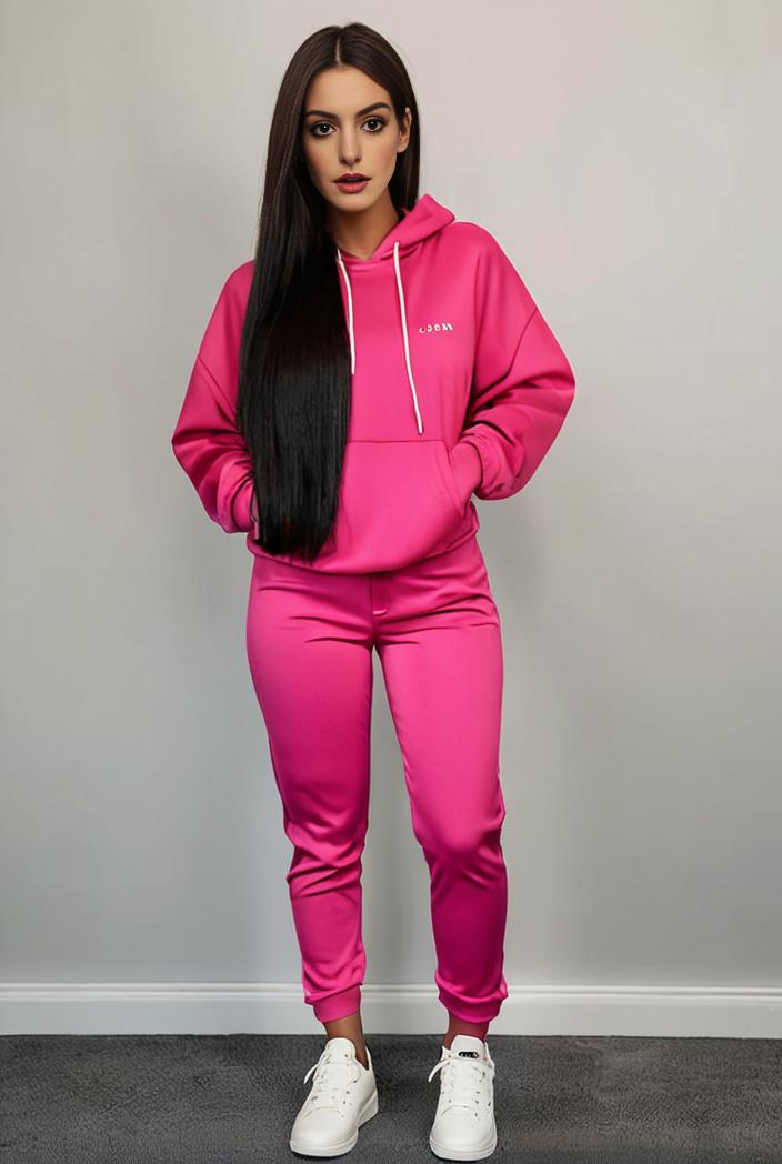 casual drawstring pants and hoodie combo set for women 112666