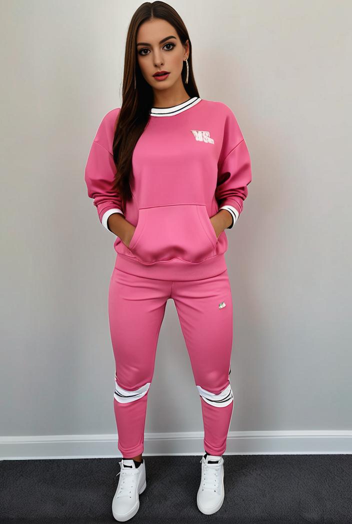 casual drawstring pants and hoodie combo set for women 112668