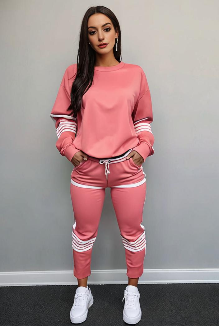 casual drawstring pants and hoodie combo set for women 112670
