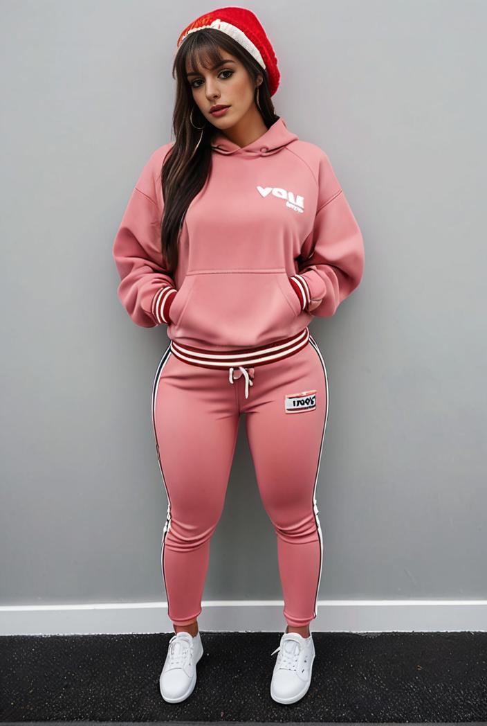 casual drawstring pants and hoodie combo set for women 112671