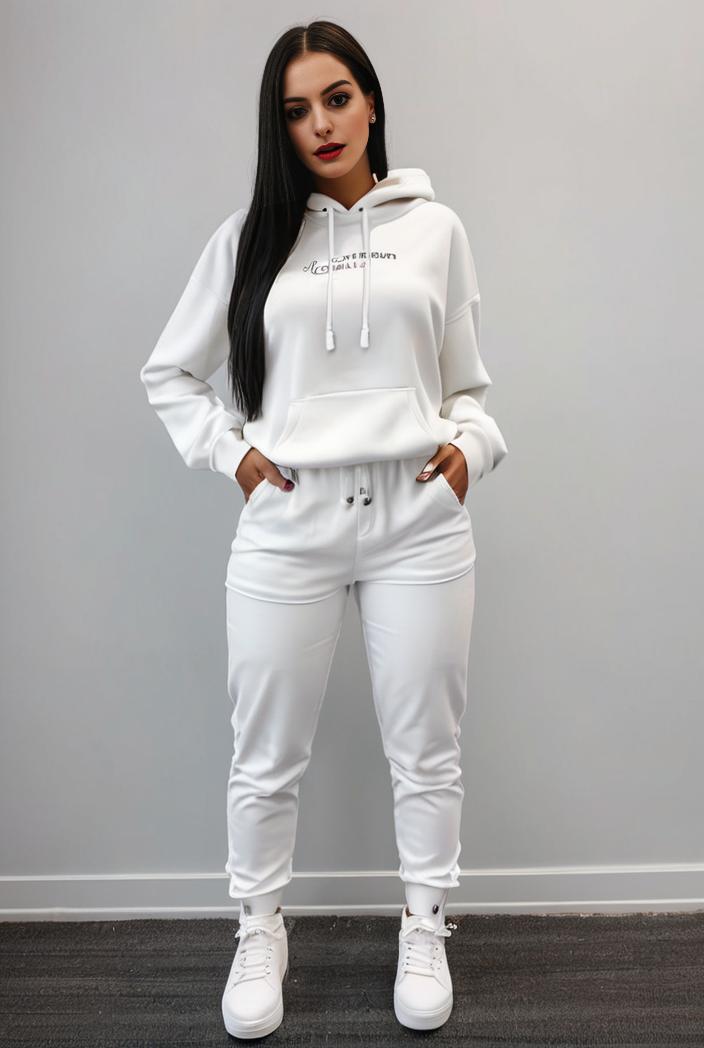 casual drawstring pants and hoodie combo set for women 112685