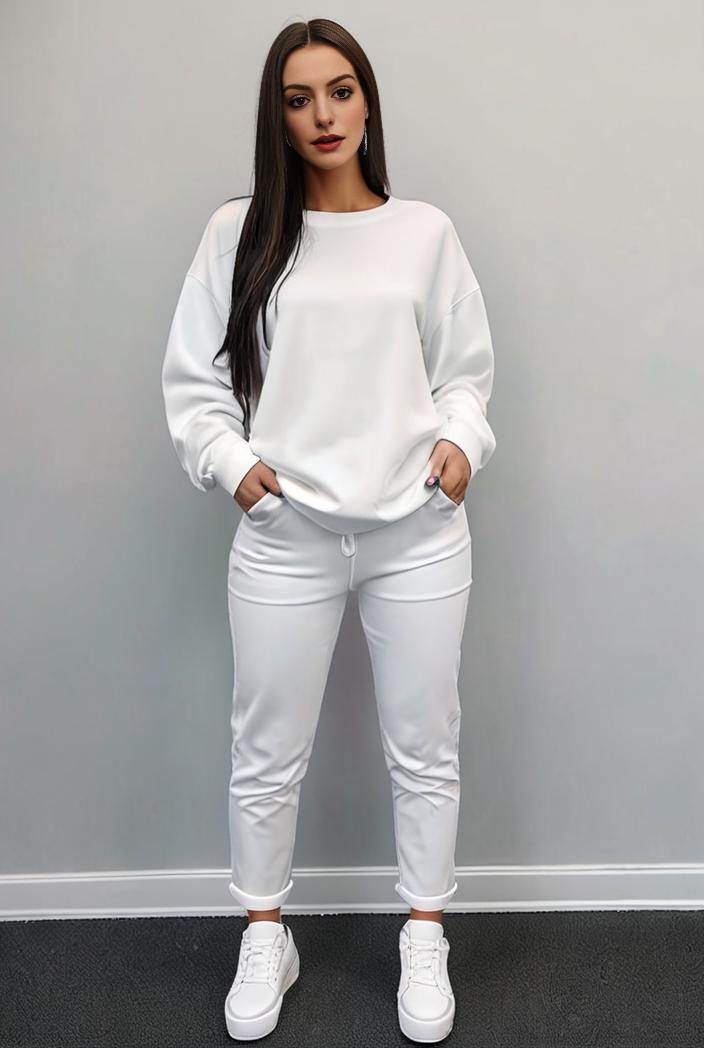 casual drawstring pants and hoodie combo set for women 112686
