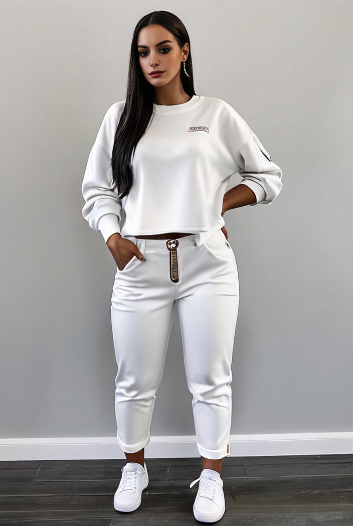 casual drawstring pants and hoodie combo set for women 112689