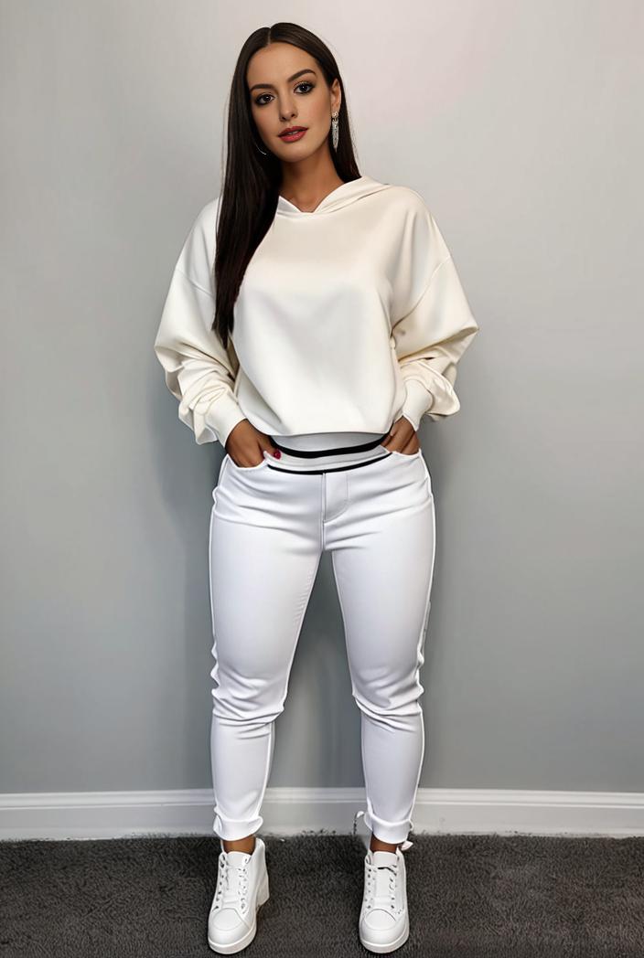 casual drawstring pants and hoodie combo set for women 112690