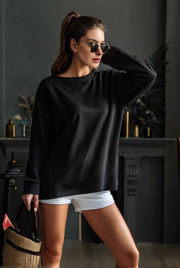 cozy letter print drop shoulder sweatshirt for women to stay stylish and warm during fall winter 116124