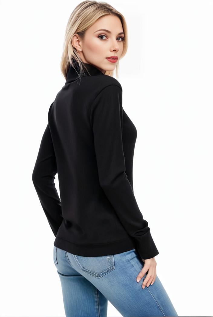 3 sets of turtleneck tees comfy long sleeve shirt perfect for spring autumn women s apparel 125764