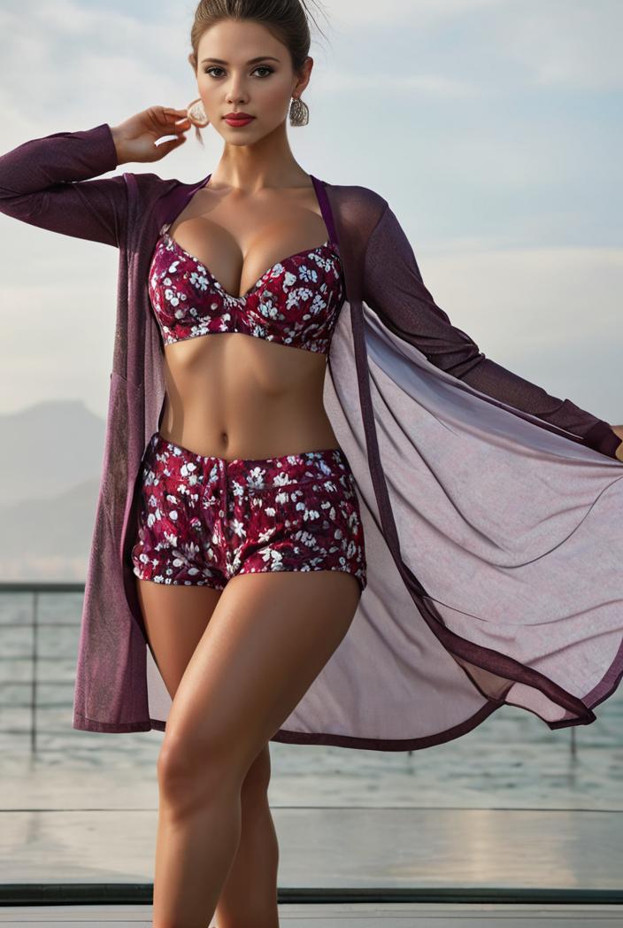 3 pieces sexy print bikini women high waist swimsuit cover up swimwear female lady bathing suit swimming summer beachwear 135246