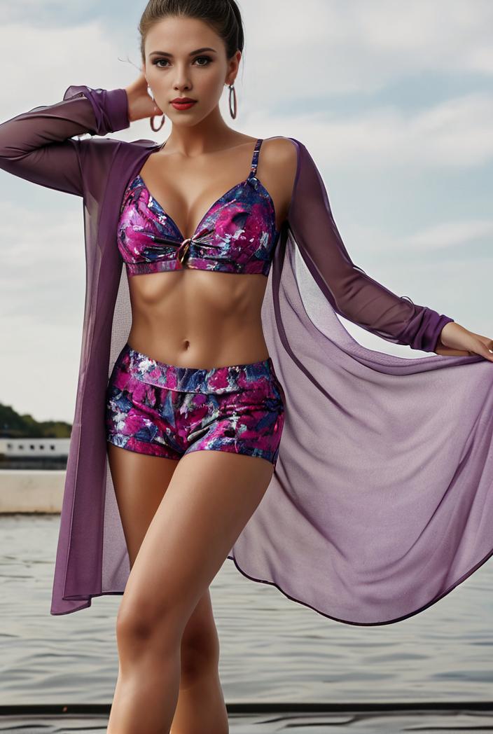 3 pieces sexy print bikini women high waist swimsuit cover up swimwear female lady bathing suit swimming summer beachwear 135251