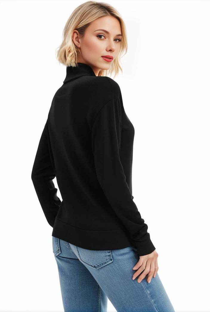 3 sets of turtleneck tees comfy long sleeve shirt perfect for spring autumn women s apparel 135315