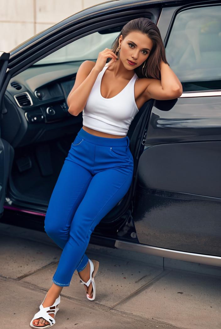 casual skinny jeans with ripped holes and slant pockets 139484