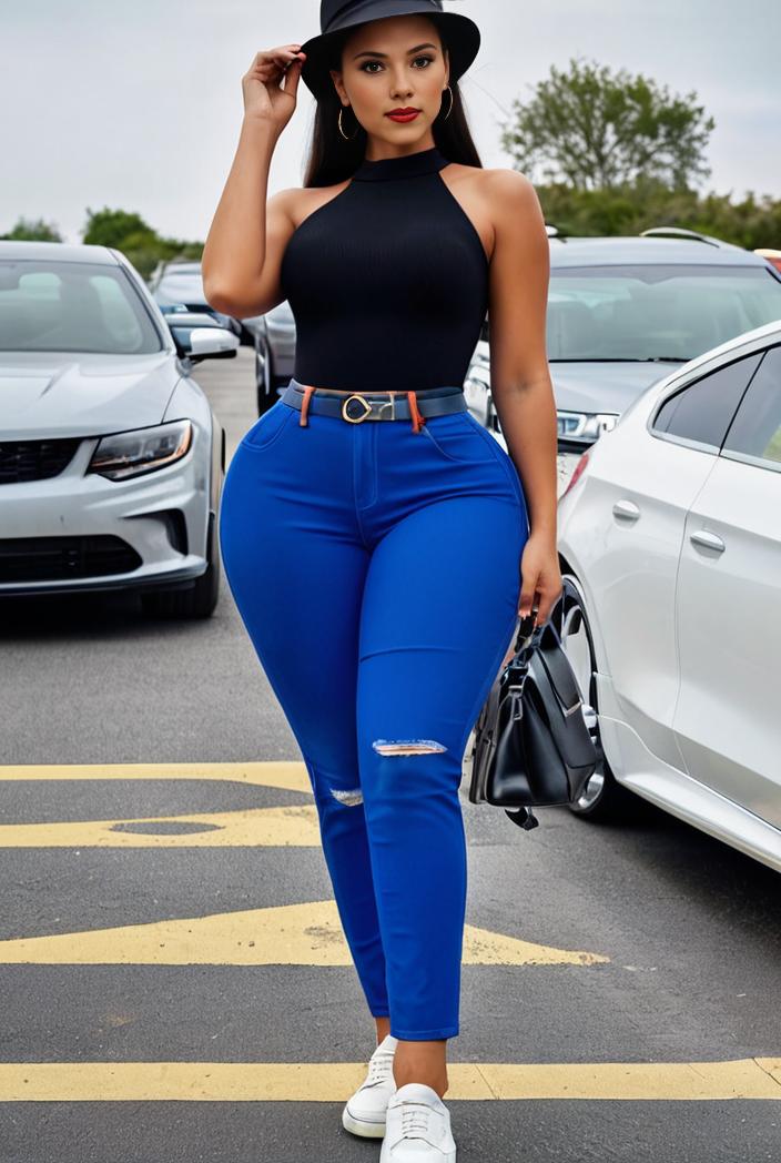 casual skinny jeans with ripped holes and slant pockets 139497