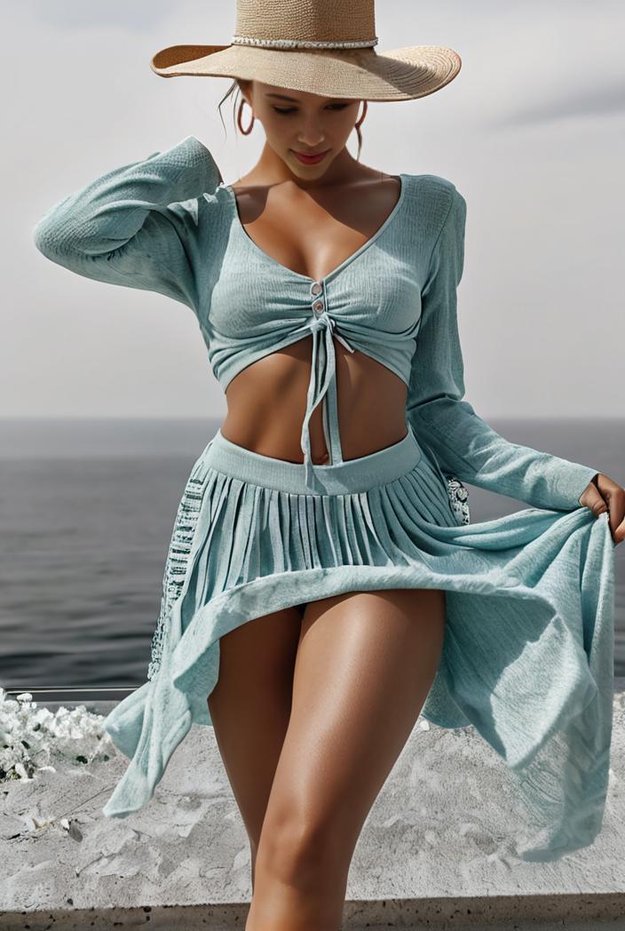 3 pieces sexy print bikini women high waist swimsuit cover up swimwear female lady bathing suit swimming summer beachwear 148670