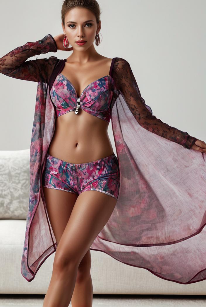 3 pieces sexy print bikini women high waist swimsuit cover up swimwear female lady bathing suit swimming summer beachwear 148812