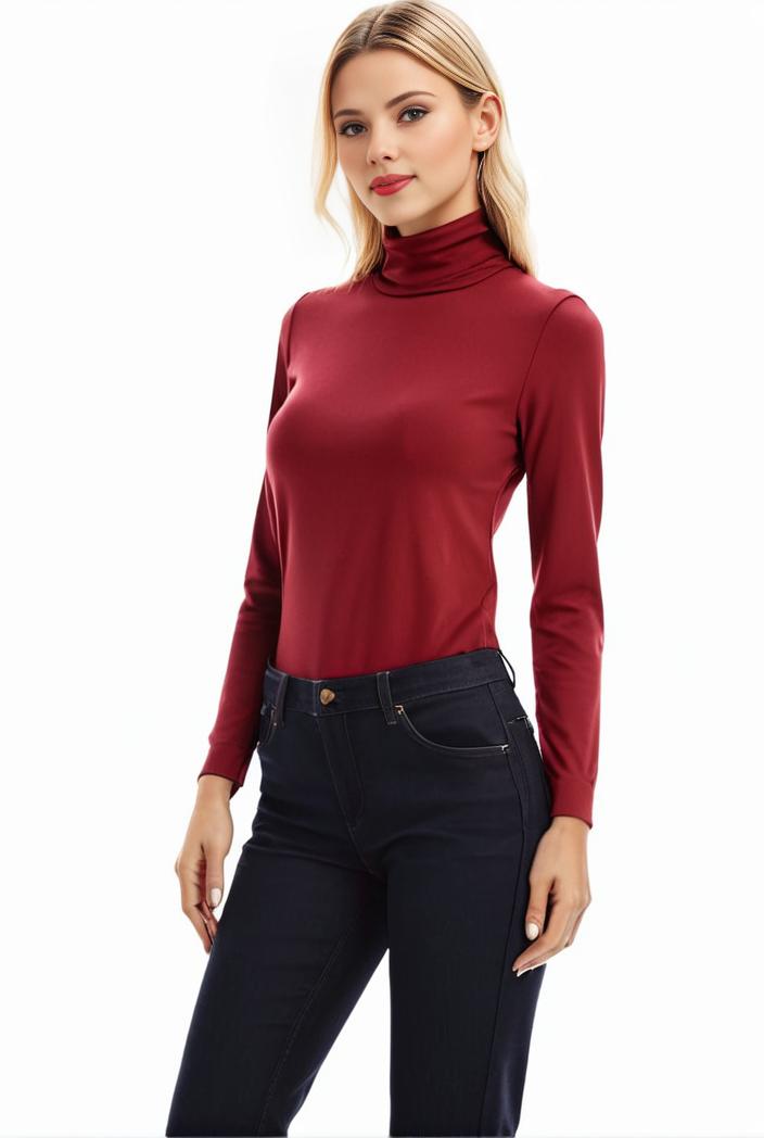 3 sets of turtleneck tees comfy long sleeve shirt perfect for spring autumn women s apparel 148852