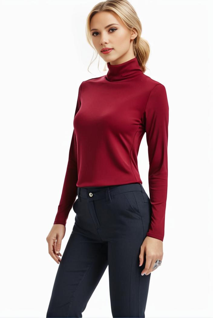 3 sets of turtleneck tees comfy long sleeve shirt perfect for spring autumn women s apparel 148853