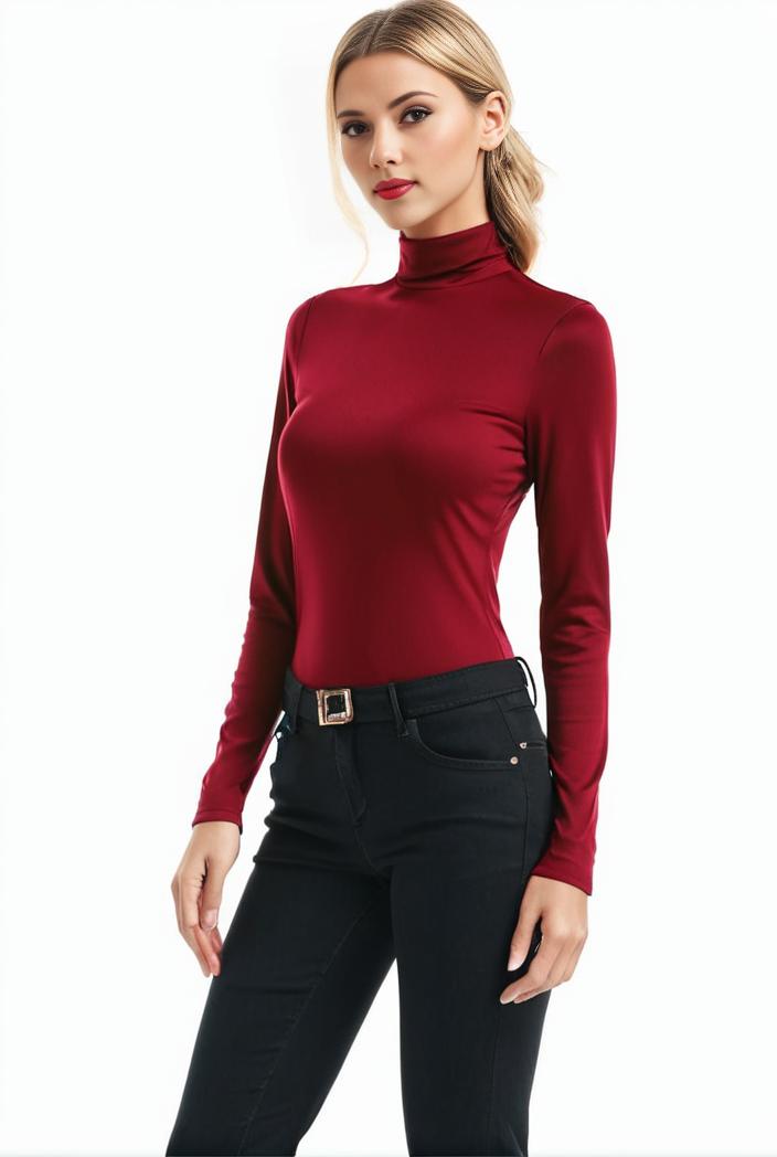 3 sets of turtleneck tees comfy long sleeve shirt perfect for spring autumn women s apparel 148854