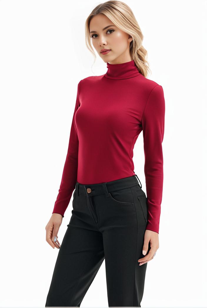 3 sets of turtleneck tees comfy long sleeve shirt perfect for spring autumn women s apparel 148855