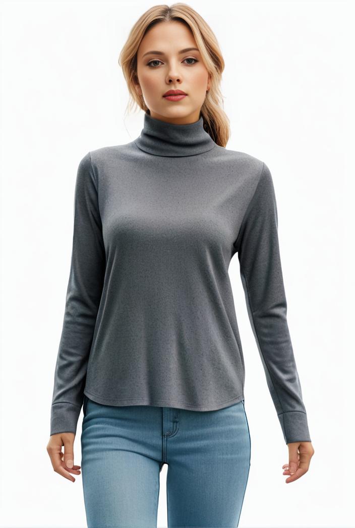 3 sets of turtleneck tees comfy long sleeve shirt perfect for spring autumn women s apparel 148859
