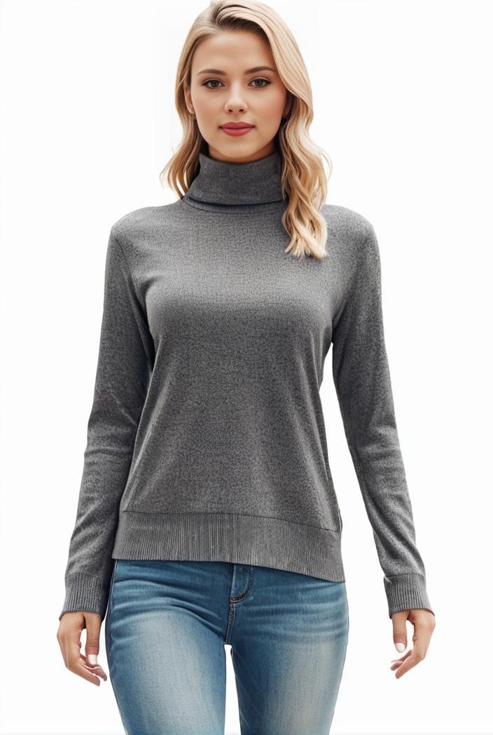 3 sets of turtleneck tees comfy long sleeve shirt perfect for spring autumn women s apparel 148863