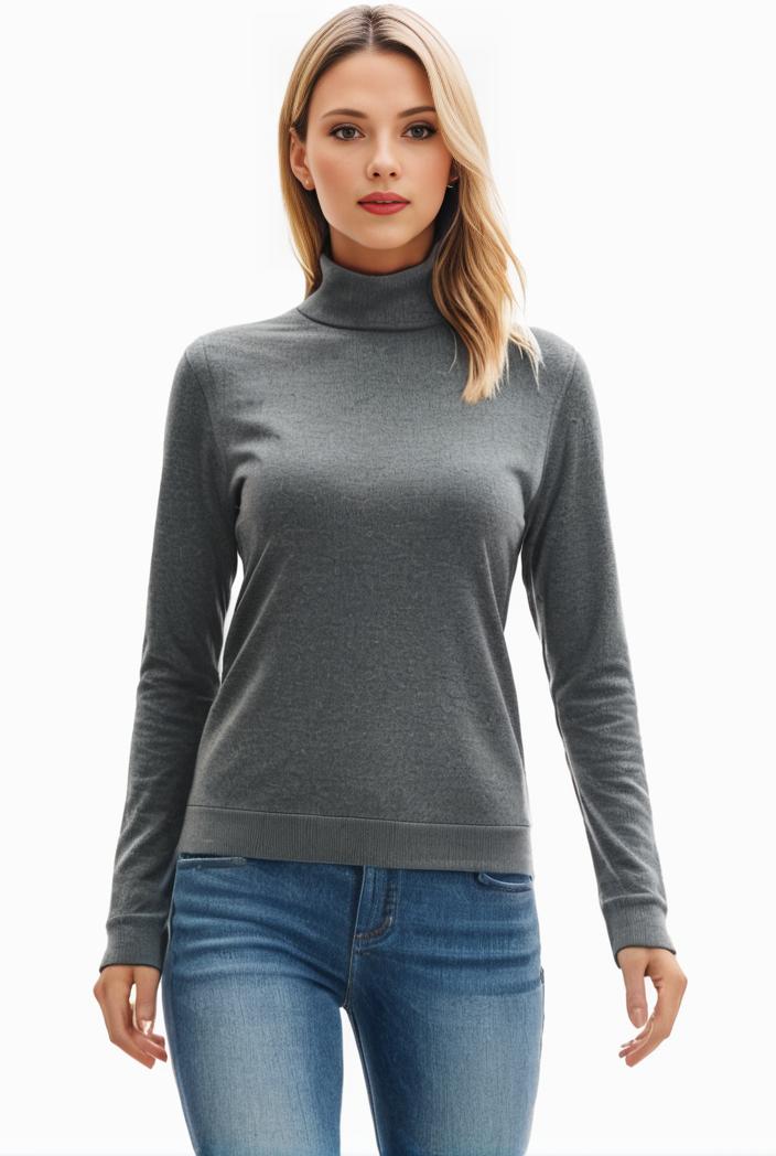 3 sets of turtleneck tees comfy long sleeve shirt perfect for spring autumn women s apparel 148865