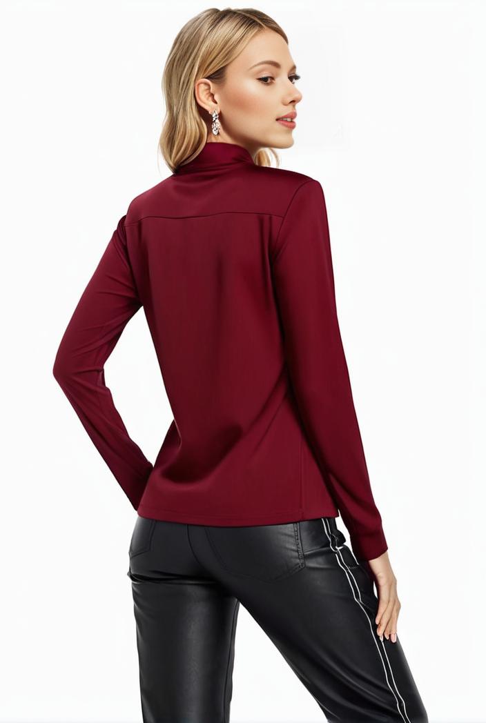 3 sets of turtleneck tees comfy long sleeve shirt perfect for spring autumn women s apparel 148869