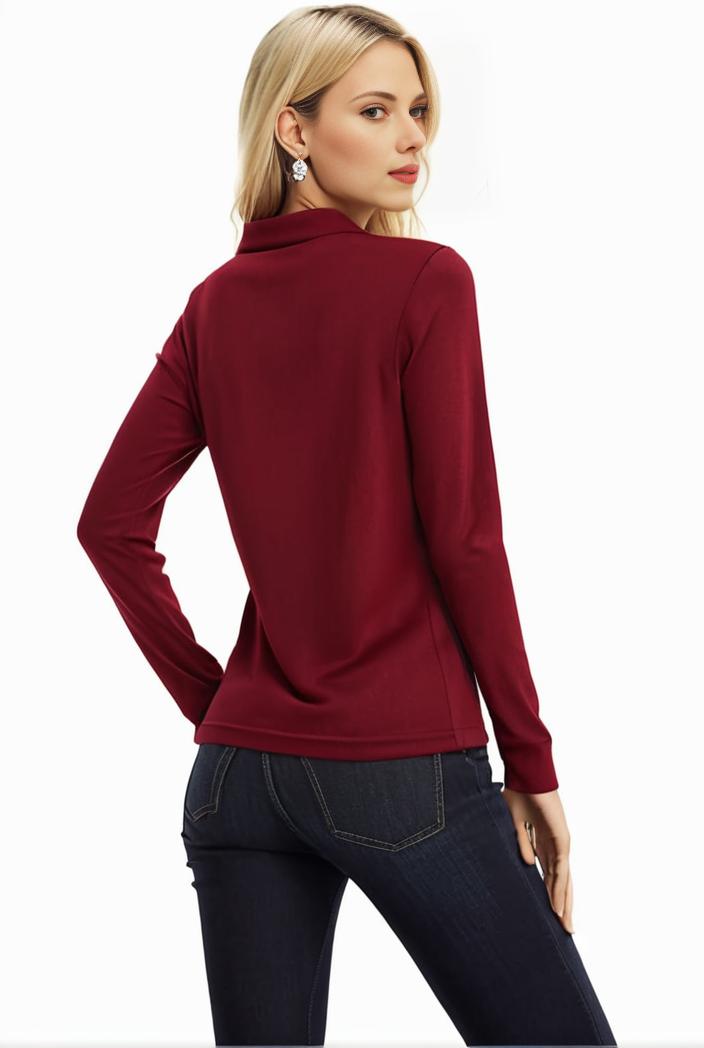 3 sets of turtleneck tees comfy long sleeve shirt perfect for spring autumn women s apparel 148873