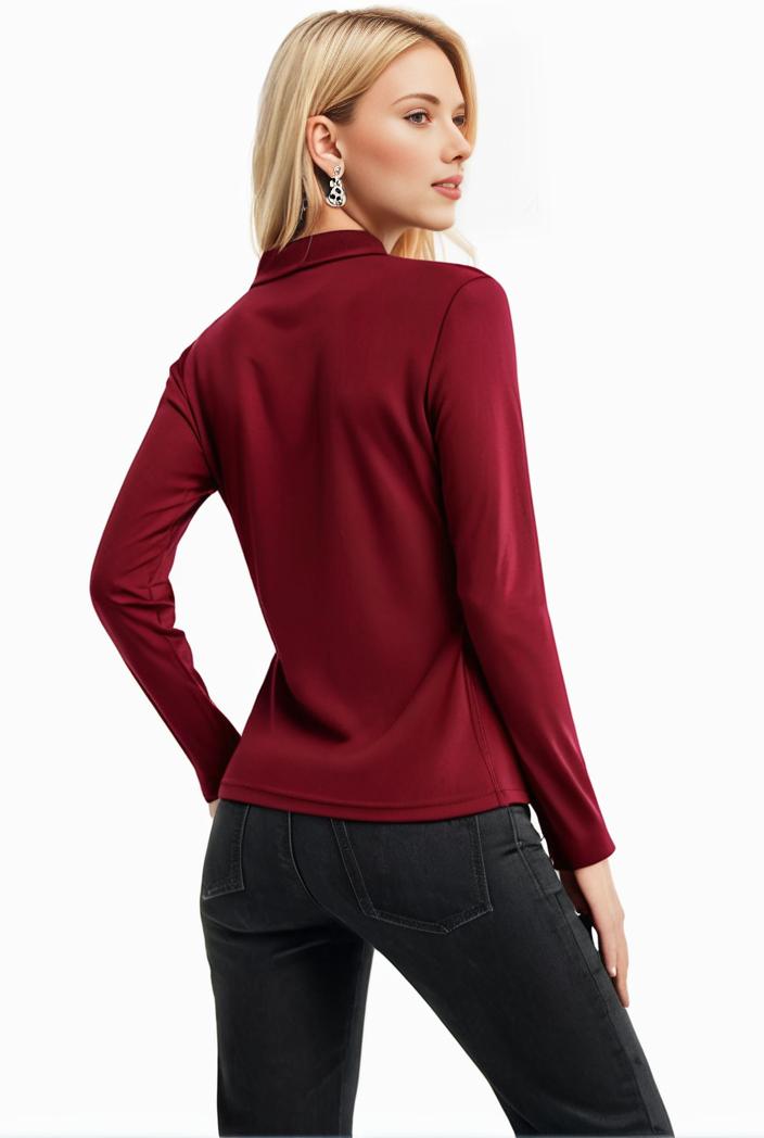 3 sets of turtleneck tees comfy long sleeve shirt perfect for spring autumn women s apparel 148874